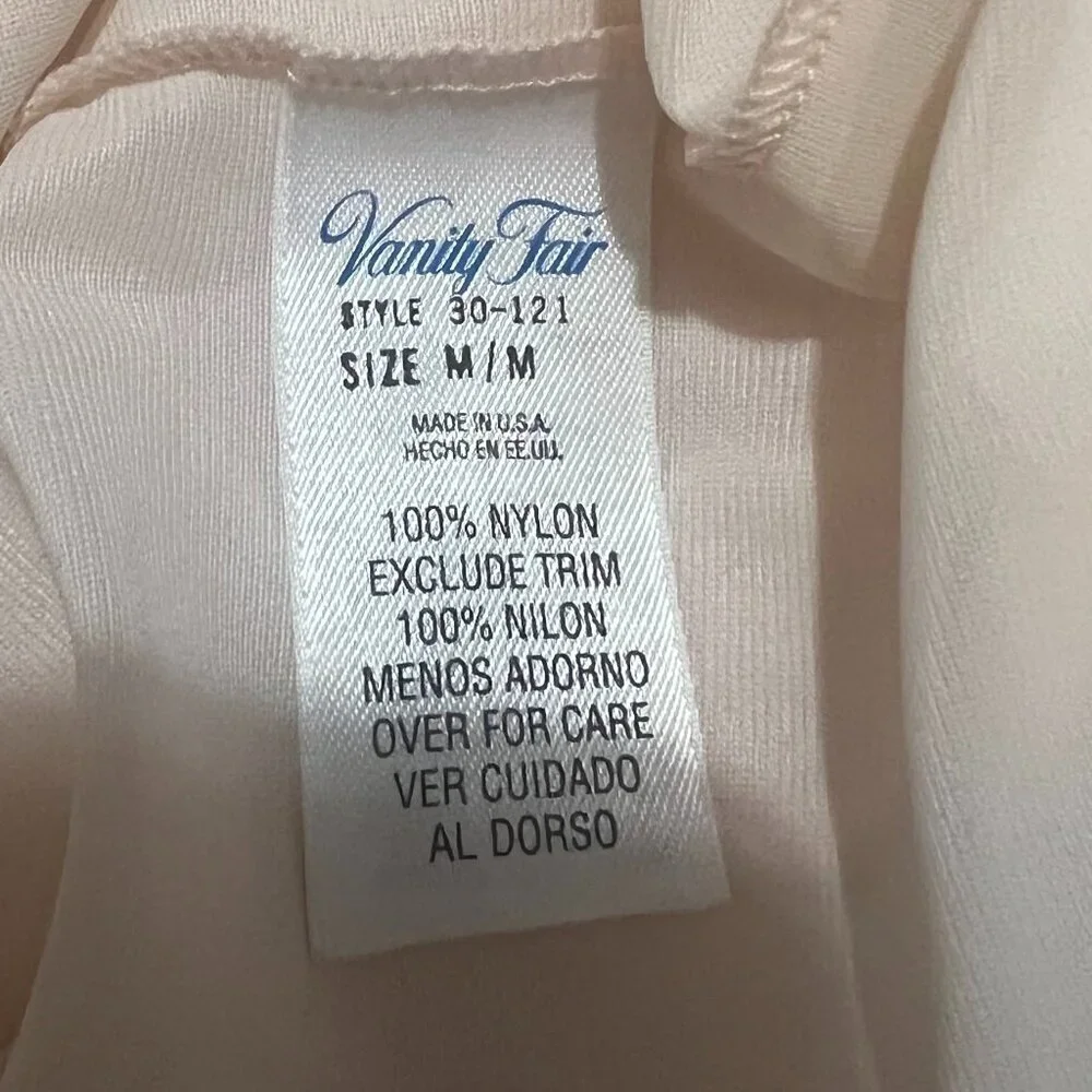Vintage Vanity Fair Nighty Slip Dress Light Pink Satin Nightgown USA Medium